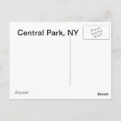 Carte Postale Central Park, NY (Dos)