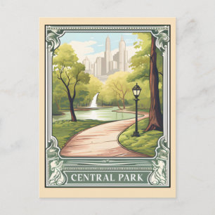 Carte Postale Central Park NYC Voyage Artistique Vintage