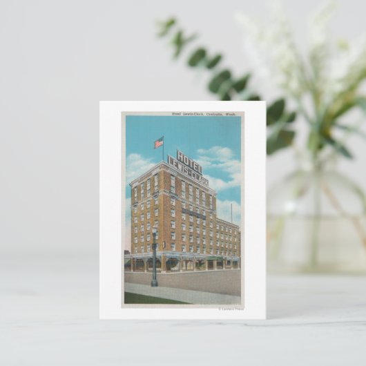 Carte Postale Centralia, WA - Vue de l'hôtel Lewis-Clark (Debout devant)