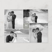 Carte Postale Centre Carré Monogramme Mariage Merci photo (Devant)