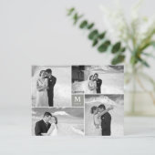 Carte Postale Centre Carré Monogramme Mariage Merci photo (Debout devant)