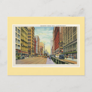 Carte Postale Centre commercial vintage Detroit Woodward Av