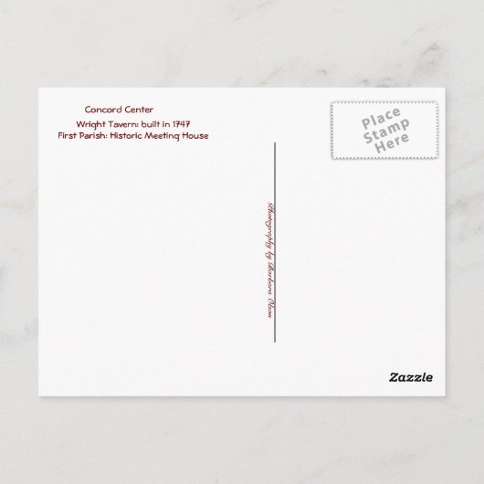 Carte Postale Centre Concord (Dos)