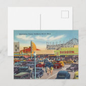 Carte Postale Centre d'attractions, Salisbury Beach, Massachuset (Devant / Derrière)