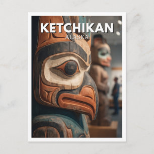 Carte Postale Centre du patrimoine totemique Ketchikan sculpture