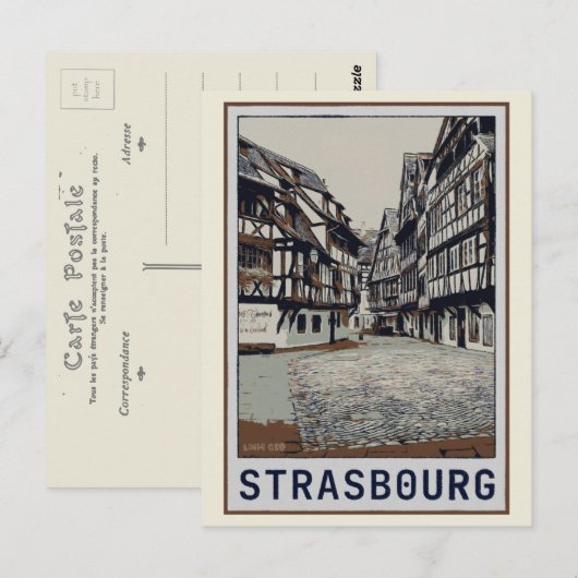 Carte Postale Centre historique de Strasbourg Illustration Franc (Devant / Derrière)