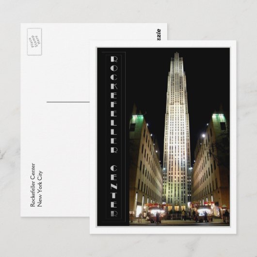 Carte Postale Centre Rockefeller (Devant / Derrière)