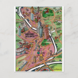 Carte Postale Centre-ville Atlanta Géorgie