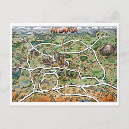 Carte Postale Centre-ville Atlanta Géorgie (Devant)