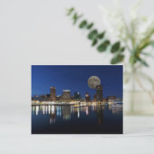 Carte Postale Centre-ville Baltimore Maryland Dusk Skyline Moon (Debout devant)