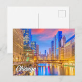 Carte Postale Centre-ville de Chicago, Illinois, États-Unis (Devant / Derrière)