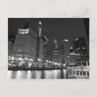 Carte Postale Centre-ville de Chicago noir et blanc