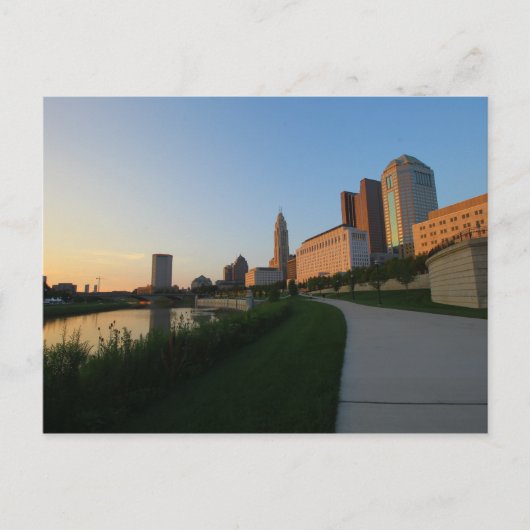 Carte Postale Centre-ville de Columbus, Ohio au coucher du solei (Devant)