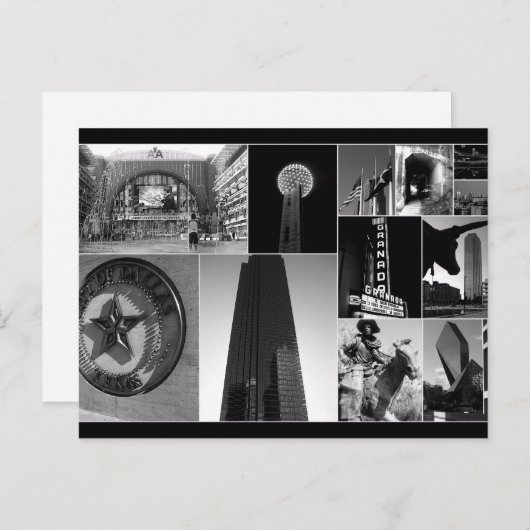 Carte Postale Centre-ville de Dallas, Texas (Devant / Derrière)