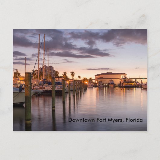 Carte Postale Centre-ville de Fort Myers, Floride (Devant)