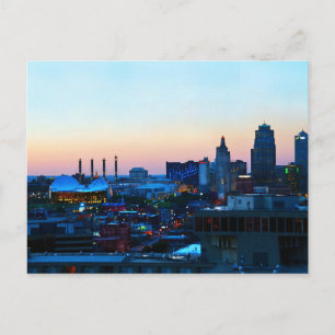 Carte Postale Centre-ville de Kansas City, Missouri, au coucher 