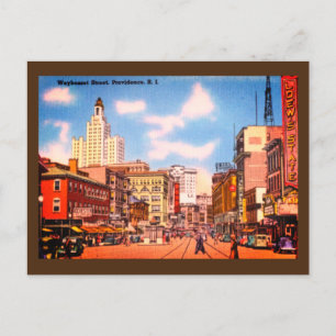 Carte Postale Centre-ville de Providence, RI photo Vintage