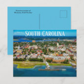 Carte Postale Centre-ville et jetée de Charleston Caroline du Su (Devant / Derrière)