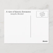 Carte Postale Centre-ville historique d'Annapolis (Dos)