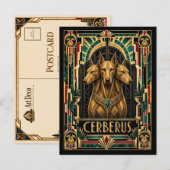 Carte Postale Cerberus, Art Déco Mythique (Devant / Derrière)