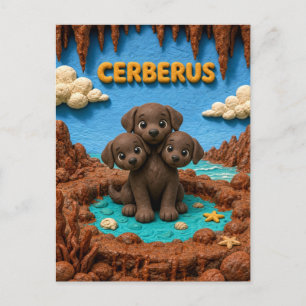 Carte Postale Cerberus bébé mignon, mythique