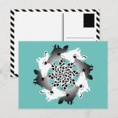 carte postale cercle de girafes (Devant / Derrière)