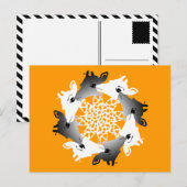 Carte Postale cercle de girafes (Devant / Derrière)