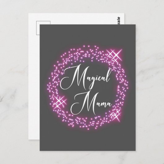 Carte Postale Cercle de Maman Magique d'étoiles brillantes (Devant / Derrière)