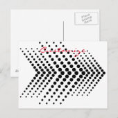 Carte Postale Cercle demi-ton Abstrait Zigzag Chevron (Devant / Derrière)