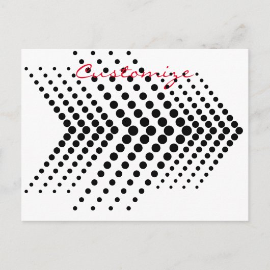 Carte Postale Cercle demi-ton Abstrait Zigzag Chevron (Devant)