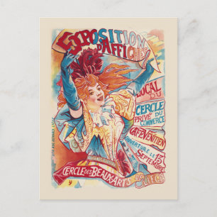 Carte Postale Cercle des Beaux-Arts de Liège Poster vintage 1895