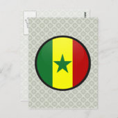 Carte Postale Cercle Drapeau de qualité Sénégal (Devant / Derrière)