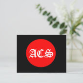 Carte postale Cercle noir et rouge (Debout devant)