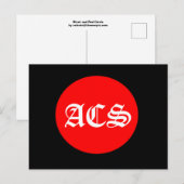 Carte postale Cercle noir et rouge (Devant / Derrière)