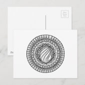 Carte Postale Cercle Tribal Doodle (Devant / Derrière)