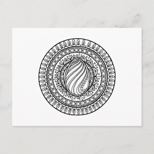Carte Postale Cercle Tribal Doodle (Devant)