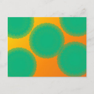 Carte Postale cercle vert en orange jaunâtre