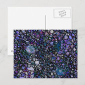 Carte Postale Cercles abstraits dessinés à la main, Bleu, Violet (Devant / Derrière)