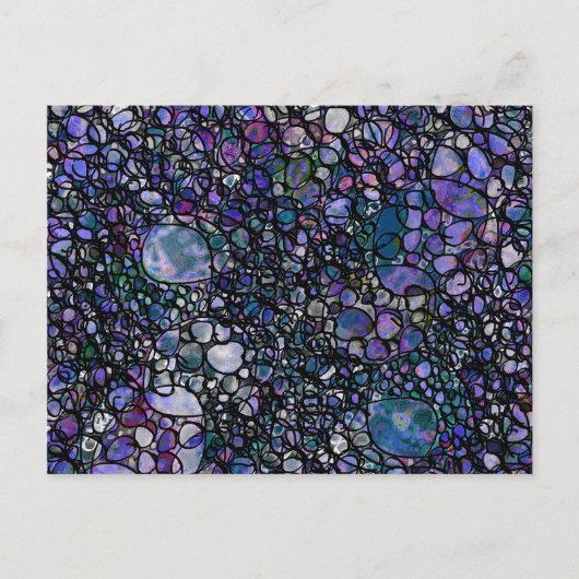 Carte Postale Cercles abstraits dessinés à la main, Bleu, Violet (Devant)