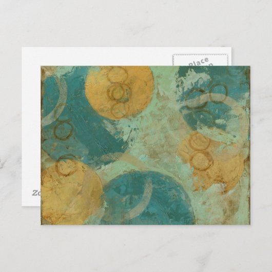 Carte Postale Cercles bleus et jaunes (Devant / Derrière)