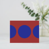Carte Postale Cercles bleus sur rouge (Debout devant)