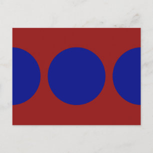 Carte Postale Cercles bleus sur rouge