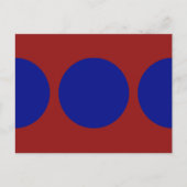 Carte Postale Cercles bleus sur rouge (Devant)