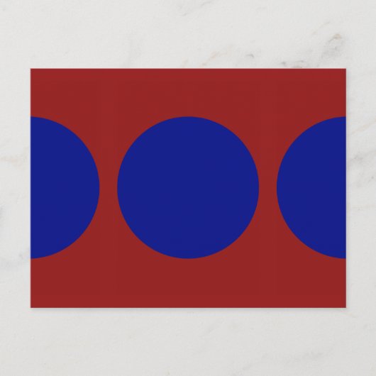 Carte Postale Cercles bleus sur rouge (Devant)