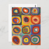 Carte Postale Cercles concentrés Carré de Kandinsky (Devant / Derrière)