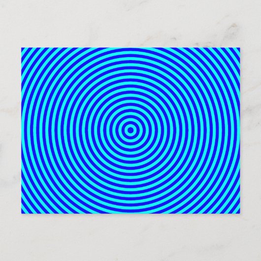 Carte Postale Cercles concentriques bleu aqua (Devant)
