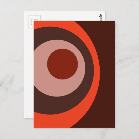 Carte Postale Cercles concentriques géométriques vintages (Devant / Derrière)