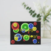 Carte Postale Cercles d'anniversaire heureux (Debout devant)