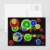 Carte Postale Cercles d'anniversaire heureux (Devant / Derrière)