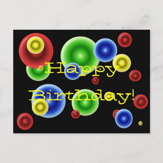 Carte Postale Cercles d'anniversaire heureux (Devant)